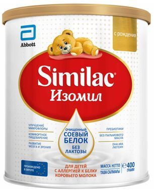 Симилак Изомил смесь на основе изолята белков сои 0+ 400г Симилак Изомил смесь на основе изолята белков сои 0+ 400г
