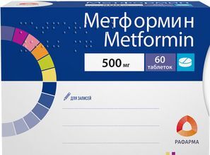 Метформин 500мг 60 шт. таблетки покрытые пленочной оболочкой
