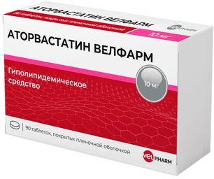 Аторвастатин 10мг 90 шт. таблетки покрытые пленочной оболочкой Аторвастатин 10мг 90 шт. таблетки покрытые пленочной оболочкой