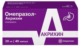 Омепразол-Акрихин 20мг 40 шт. капсулы кишечнорастворимые Омепразол-Акрихин 20мг 40 шт. капсулы кишечнорастворимые