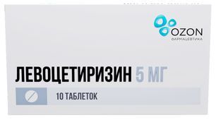 Левоцетиризин 5мг 10 шт. таблетки покрытые пленочной оболочкой Левоцетиризин 5мг 10 шт. таблетки покрытые пленочной оболочкой