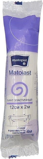 Матопат Матоласт бинт эластичный тканевый без застежки 12смх2м 1 шт. . Матопат Матоласт бинт эластичный тканевый без застежки 12смх2м 1 шт. .