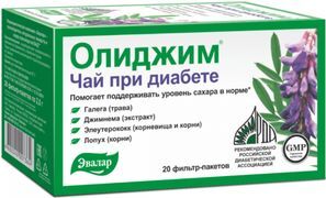 Олиджим чай при диабете 2,0 20 шт. фильтр-пакет Эвалар Олиджим чай при диабете 2,0 20 шт. фильтр-пакет Эвалар