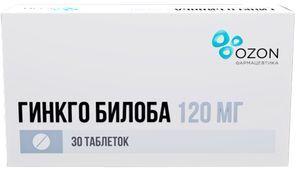 Гинкго билоба 120мг 30 шт. таблетки покрытые пленочной оболочкой