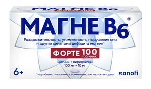 Магне В6 Форте 100мг+10мг 100 шт. таблетки покрытые пленочной оболочкой Опелла Хелскеа Венгрия Лтд