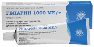 Гепарин 1000Ме/г 30г гель для наружного применения Гепарин 1000Ме/г 30г гель для наружного применения