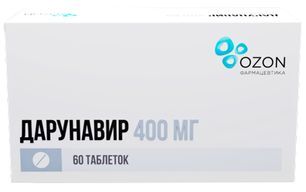 Дарунавир 400мг 60 шт. таблетки покрытые пленочной оболочкой
