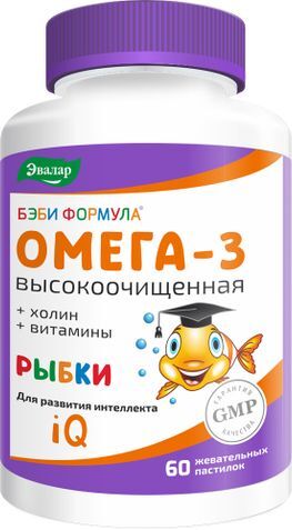 Бэби формула рыбки пастилки жевательные омега-3 60 шт. Бэби формула рыбки пастилки жевательные омега-3 60 шт.
