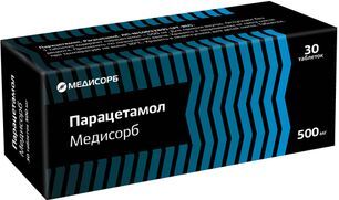Парацетамол медисорб 0,5г 30 шт. таблетки Парацетамол медисорб 0,5г 30 шт. таблетки
