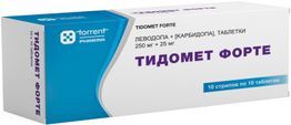 Тидомет Форте 250мг+25мг 100 шт. таблетки Тидомет Форте 250мг+25мг 100 шт. таблетки