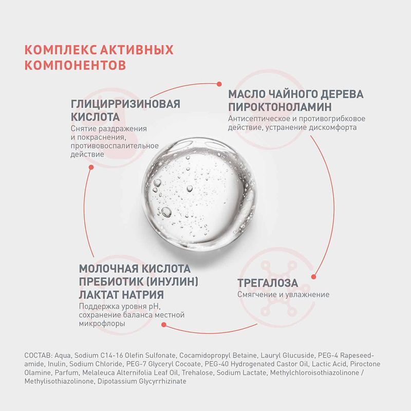 Гинокомфорт гель для интимной гигиены моющий Успокаивающий 200мл Вертекс, фото №4