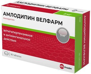 Амлодипин велфарм 5мг 90 шт. таблетки Амлодипин велфарм 5мг 90 шт. таблетки