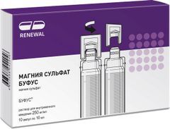 Магния Сульфат Буфус 250мг/мл 10мл 10 шт. раствор для внутривенного введения Магния Сульфат Буфус 250мг/мл 10мл 10 шт. раствор для внутривенного введения