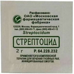 Стрептоцид 2г 1 шт. порошок для наружного применения Стрептоцид 2г 1 шт. порошок для наружного применения