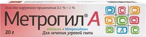 Метрогил а 0,1%+1% 20г гель для наружного применения Метрогил а 0,1%+1% 20г гель для наружного применения