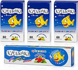 Рыбий жир кусалочка капсулы жевательные для детей n60х3+кусалочка зубная паста клубника (3-8лет) 50мл Рыбий жир кусалочка капсулы жевательные для детей n60х3+кусалочка зубная паста клубника (3-8лет) 50мл