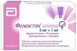 Фемостон конти 5мг+1мг 28 шт. таблетки покрытые пленочной оболочкой Фемостон конти 5мг+1мг 28 шт. таблетки покрытые пленочной оболочкой