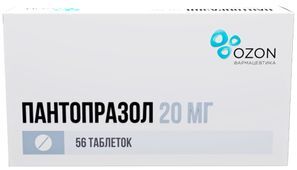 Пантопразол 20мг 56 шт. таблетки кишечнорастворимые покрытые оболочкой