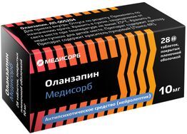 Оланзапин медисорб 10мг 28 шт. таблетки покрытые пленочной оболочкой Оланзапин медисорб 10мг 28 шт. таблетки покрытые пленочной оболочкой