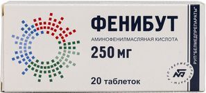 Фенибут 250мг 20 шт. таблетки Фенибут 250мг 20 шт. таблетки