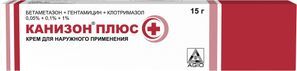 Канизон Плюс 0,05%+0,1%+1% 15г крем