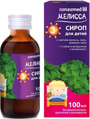 Консумед Мелисса сироп для детей 3+ 100мл Биоинвентика Консумед Мелисса сироп для детей 3+ 100мл Биоинвентика