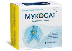 Мукосат 100мг/мл 2мл 10 шт. раствор для внутримышечного и в/суставного введения Мукосат 100мг/мл 2мл 10 шт. раствор для внутримышечного и в/суставного введения