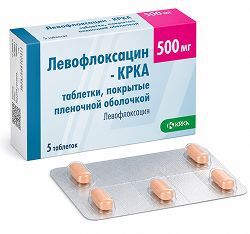 Левофлоксацин-Крка 500мг 5 шт. таблетки покрытые пленочной оболочкой Крка, д.д., Ново место Левофлоксацин-Крка 500мг 5 шт. таблетки покрытые пленочной оболочкой Крка, д.д., Ново место