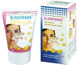 Клирвин крем для лица отбеливающий от веснушек/пигментных пятен 100г Клирвин крем для лица отбеливающий от веснушек/пигментных пятен 100г