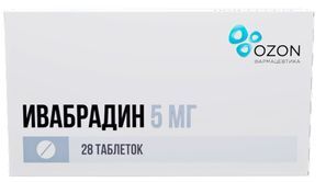Ивабрадин 5мг 28 шт. таблетки покрытые пленочной оболочкой Ивабрадин 5мг 28 шт. таблетки покрытые пленочной оболочкой