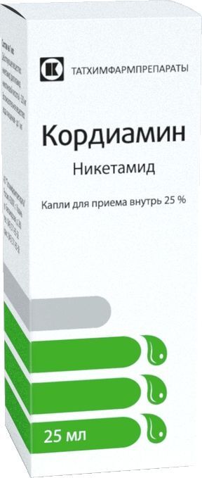 Кордиамин 25% 25мл капли для приема внутрь Татхимфармпрепараты