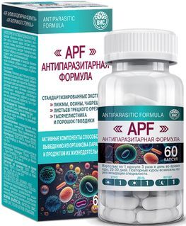 Антипаразитарная формула aпф капсулы массой 0,4г 60 шт. Антипаразитарная формула aпф капсулы массой 0,4г 60 шт.