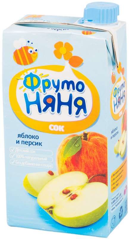 Фрутоняня сок с мякотью яблоко/персик 0,5л прогресс купить по цене от ...