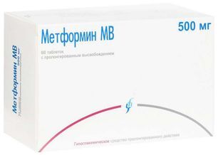 Метформин Мв 500мг 60 шт. таблетки с пролонгированным высвобождением