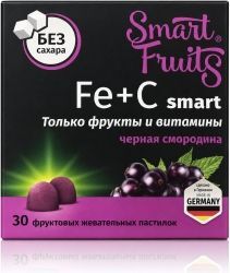 Смарт Фрутс Железо+Витамин С Смарт пастилки жевательные 30 шт. Смарт Фрутс Железо+Витамин С Смарт пастилки жевательные 30 шт.