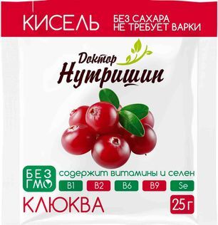 Доктор нутришин кисель без сахара клюква 25г Доктор нутришин кисель без сахара клюква 25г