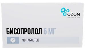 Бисопролол 5мг 90 шт. таблетки покрытые пленочной оболочкой Бисопролол 5мг 90 шт. таблетки покрытые пленочной оболочкой