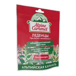 Альпийская карамель леденцы про-актив с витамином с без сахара 75г Альпийская карамель леденцы про-актив с витамином с без сахара 75г