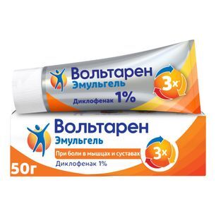 Вольтарен Эмульгель при боли в спине, мышцах и суставах, гель 1%, 50г Вольтарен Эмульгель при боли в спине, мышцах и суставах, гель 1%, 50г