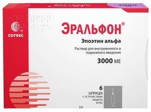 Эральфон 3000ме 0,3мл 6 шт. раствор для внутривенного и подкожного введения с устройством защиты иглы Эральфон 3000ме 0,3мл 6 шт. раствор для внутривенного и подкожного введения с устройством защиты иглы