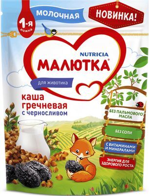 Малютка каша молочная Гречневая с черносливом 220г Малютка каша молочная Гречневая с черносливом 220г