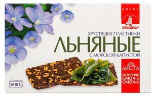 Льняные Хрустящие Пластинки Биокор С Морской Капустой 30 шт. Биокор Льняные Хрустящие Пластинки Биокор С Морской Капустой 30 шт. Биокор