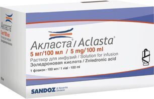 Акласта 5мг/100мл 100мл раствор для инфузий Акласта 5мг/100мл 100мл раствор для инфузий