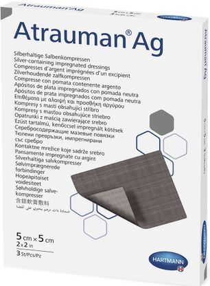 Хартманн Атрауман С Серебром повязка 5х5см 3 шт. Paul Hartmann Хартманн Атрауман С Серебром повязка 5х5см 3 шт. Paul Hartmann