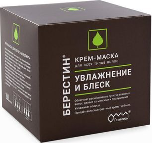 Берестин крем-маска для волос Увлажнение и Блеск 200мл Берестин крем-маска для волос Увлажнение и Блеск 200мл
