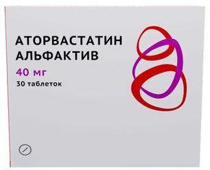 Аторвастатин альфактив 40мг 30 шт. таблетки покрытые пленочной оболочкой Аторвастатин альфактив 40мг 30 шт. таблетки покрытые пленочной оболочкой
