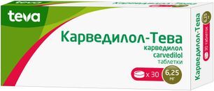 Карведилол-Тева 6,25мг 30 шт. таблетки Teva Operations Poland Sp z.o.o.