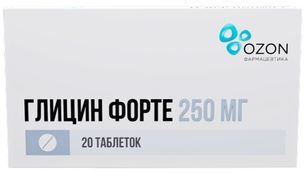 Глицин Форте 250мг 20 шт. таблетки защечные и подъязычные Глицин Форте 250мг 20 шт. таблетки защечные и подъязычные
