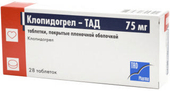 Клопидогрел-Тад 75мг 28 шт. таблетки покрытые пленочной оболочкой