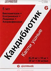 Кандибиотик 5мл капли ушные Гленмарк Кандибиотик 5мл капли ушные Гленмарк
